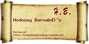 Hodossy Barnabás névjegykártya